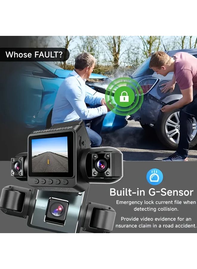 Four Channel Dash Cam Front Left Right Rear 360 Panoramic Night Vision 32G Memory Card - Image 3
