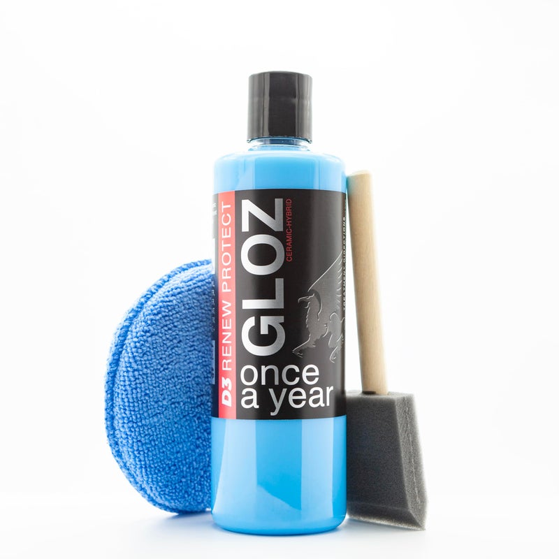 RENEW PROTECT - GLOZ - Real Restoration & True Protection, Dry-Seal Protectant for Tire & Trim, Mid- High Shine, Mats - RV- Motorcycle-Safe, Acrylic Ceramic-Hybrid Protectant, Wash-Proof, 5 min 16oz - Image 1