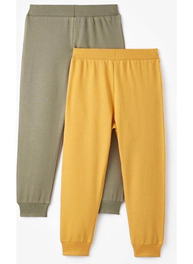 June Baby Boy 2-Pack Sweatpant Khaki - Mustard - Image 2