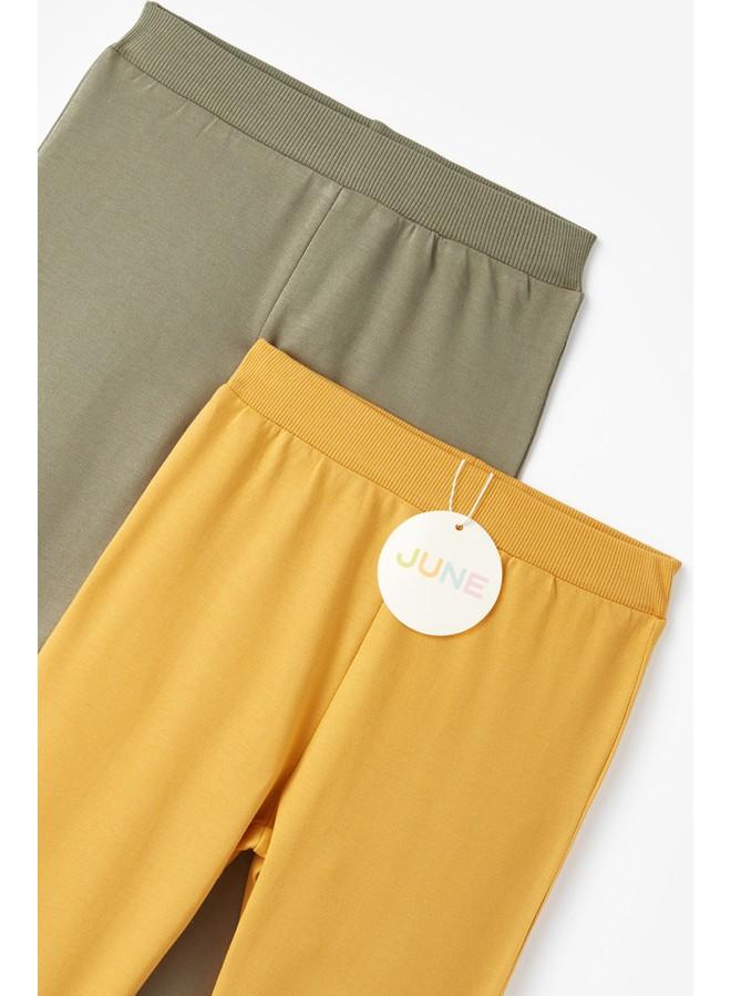 June Baby Boy 2-Pack Sweatpant Khaki - Mustard - Image 4