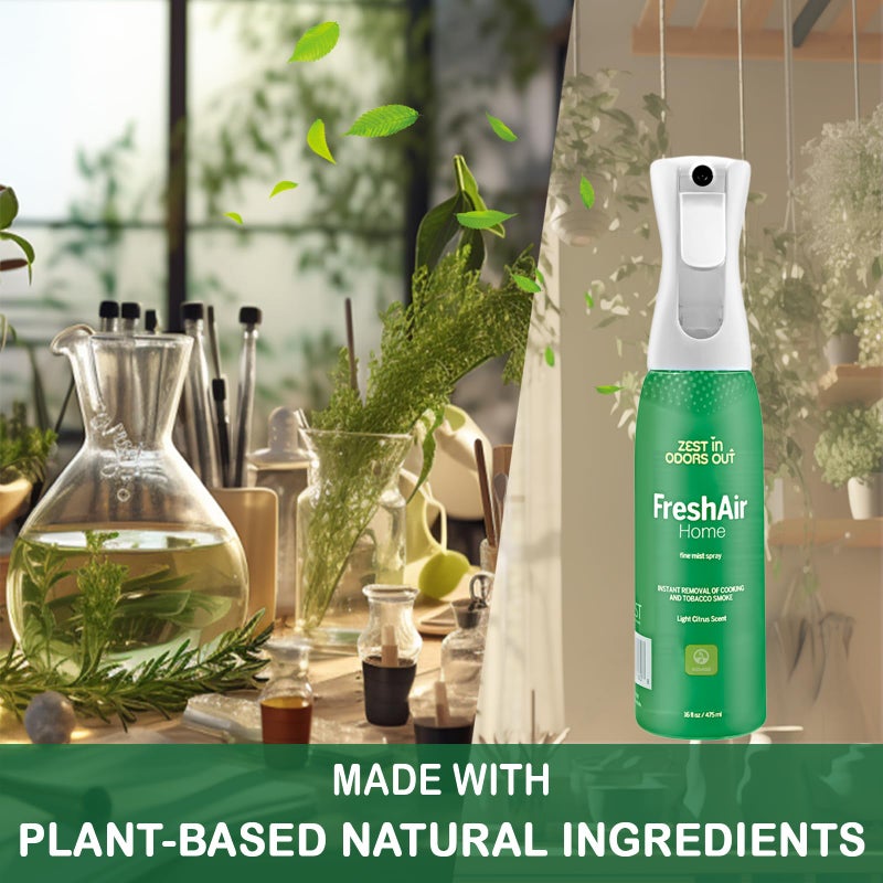 House of Zest FreshAir Home&Pets - Eliminate household odors,from trash,laundry,bathroom/diaper stink,and pet funk.Chemical Free,made with plant-based ingredients, with light citrus scent.2pk 32fl oz - Image 4