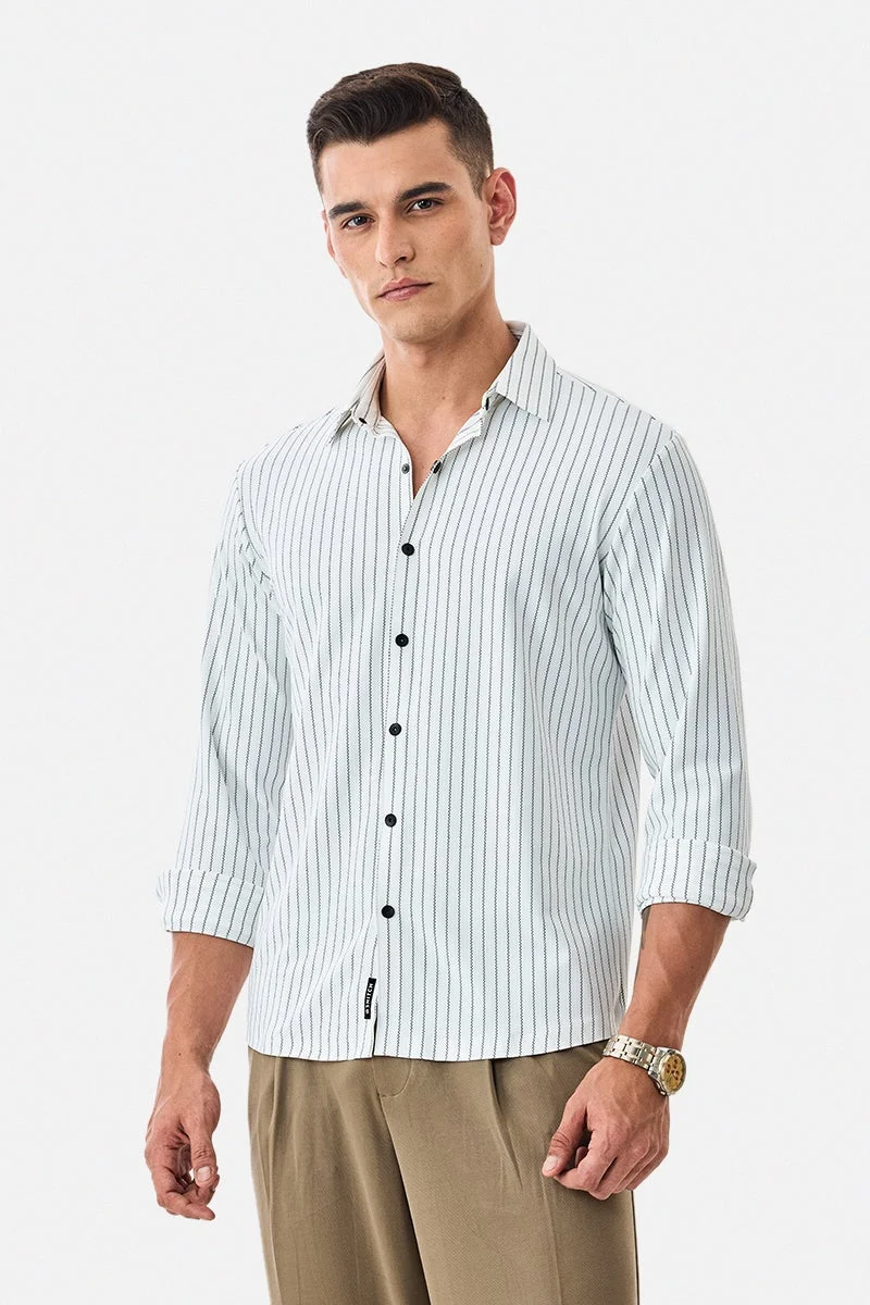 سنيتش قميص مخطط بتقنية الاسترتش