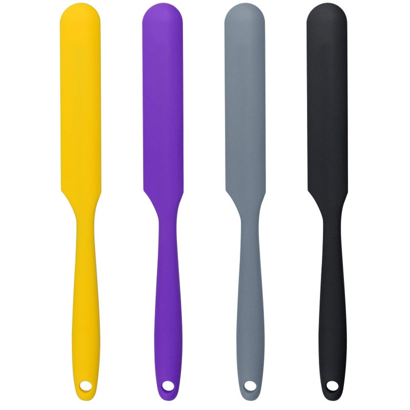 SUMERSHA 4pcs Silicone Spatula Set Heat Resistant Cake Cream Butter Spatulas Mixing Batter Scraper NonStick Flexible Baking Cooking Tool 4 Colors mix color2
