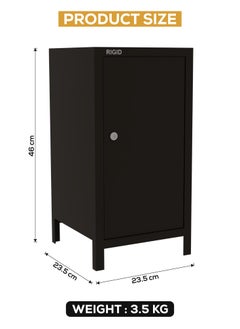 RIGID Steel Mini Locker with Key Lock Black 46x23.5x23.5cm  - Image 2