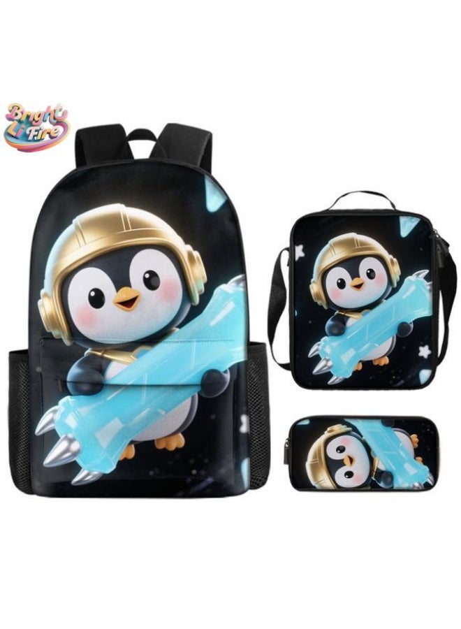 Bright Li Fire Fashion treasure for students and children! Fun cartoon bag three-piece set, full turnover rate (available for students, children, friends on outings, mountain climbing, going to school, etc.) - 39  - Image 1