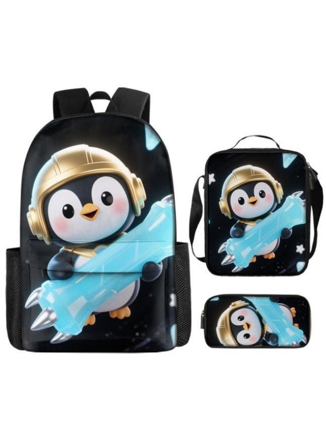 Bright Li Fire Fashion treasure for students and children! Fun cartoon bag three-piece set, full turnover rate (available for students, children, friends on outings, mountain climbing, going to school, etc.) - 39  - Image 2
