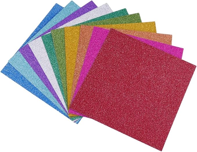 100Pcs Colorful Sparkling Glitter Paper For DIY Crafts Card Making Decorative Material Smooth Durable 10X10CM - Image 1