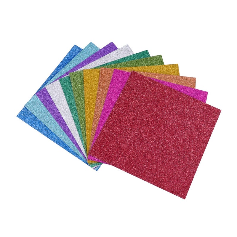 100Pcs Colorful Sparkling Glitter Paper For DIY Crafts Card Making Decorative Material Smooth Durable 10X10CM - Image 2