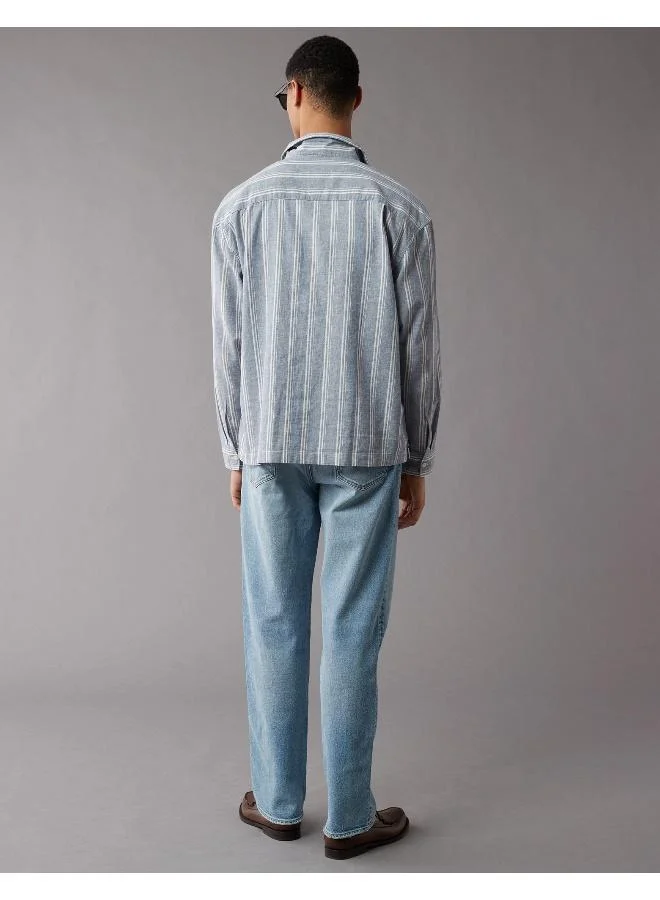 American Eagle AE Linen-Blend Mechanic Shirt