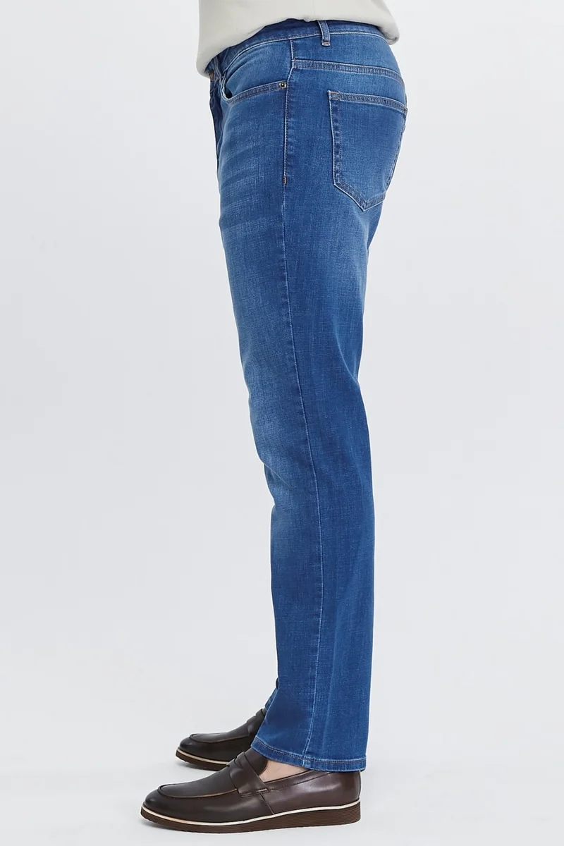Cedy Denim Men's High Waist Pile Cuffed Jeans Regular Fit Jean C336
