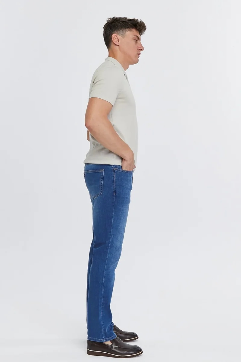 Cedy Denim Men's High Waist Pile Cuffed Jeans Regular Fit Jean C336