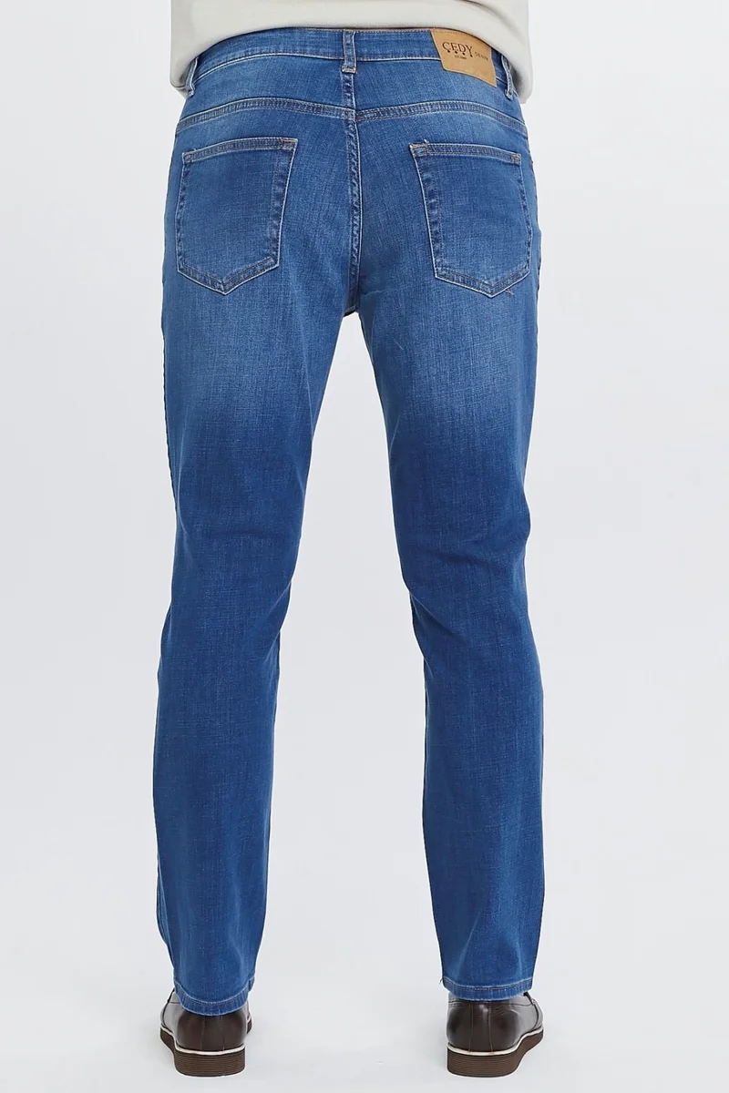 Cedy Denim Men's High Waist Pile Cuffed Jeans Regular Fit Jean C336