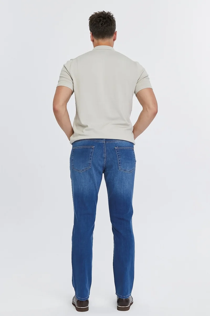 Cedy Denim Men's High Waist Pile Cuffed Jeans Regular Fit Jean C336