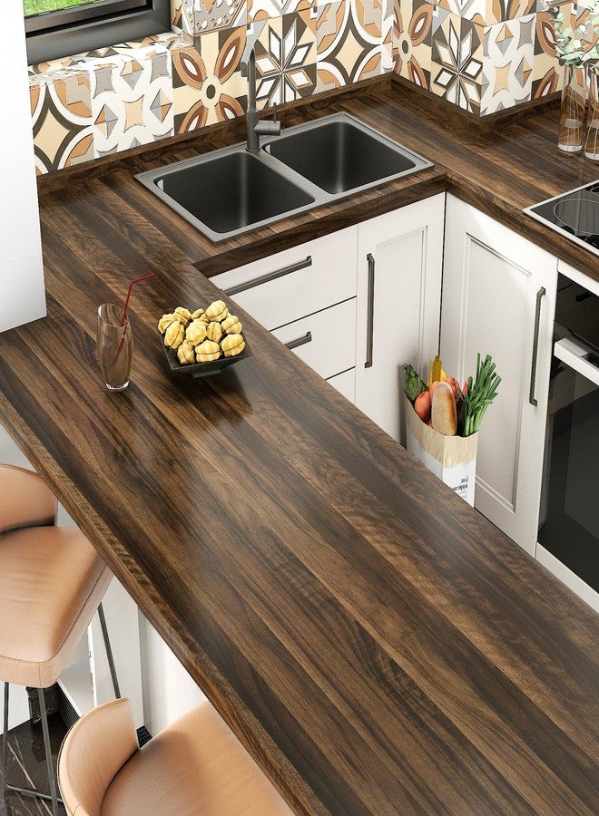 Wallercity Brown Wood Grain Contact Paper for Countertops Wooden Peel and Stick Wallpaper for Kitchen Backsplash Self Adhesive Wallpapers Vinyl Light Wood Wall Paper for Cabinets Table 15.8''x78.7'' - Image 2