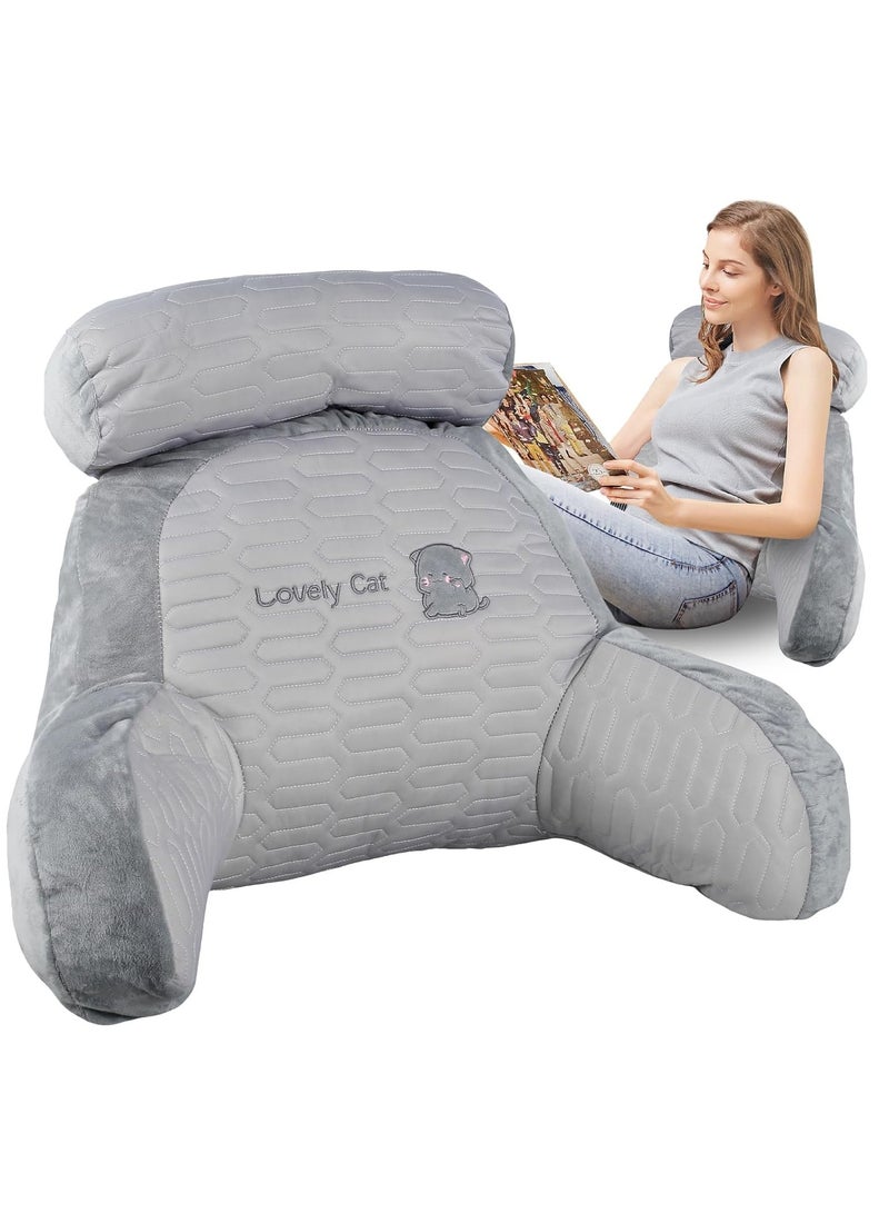 XiuWoo Ergonomic Extra Large Memory Foam Reading Pillow, Pillow Backrest, Lumbar Pillow, Neck Support pillow, Seat Cushion, Bed Rest Pillow, Lounge Cushion with Arms, Support Neck for Kid Adult  - Image 1