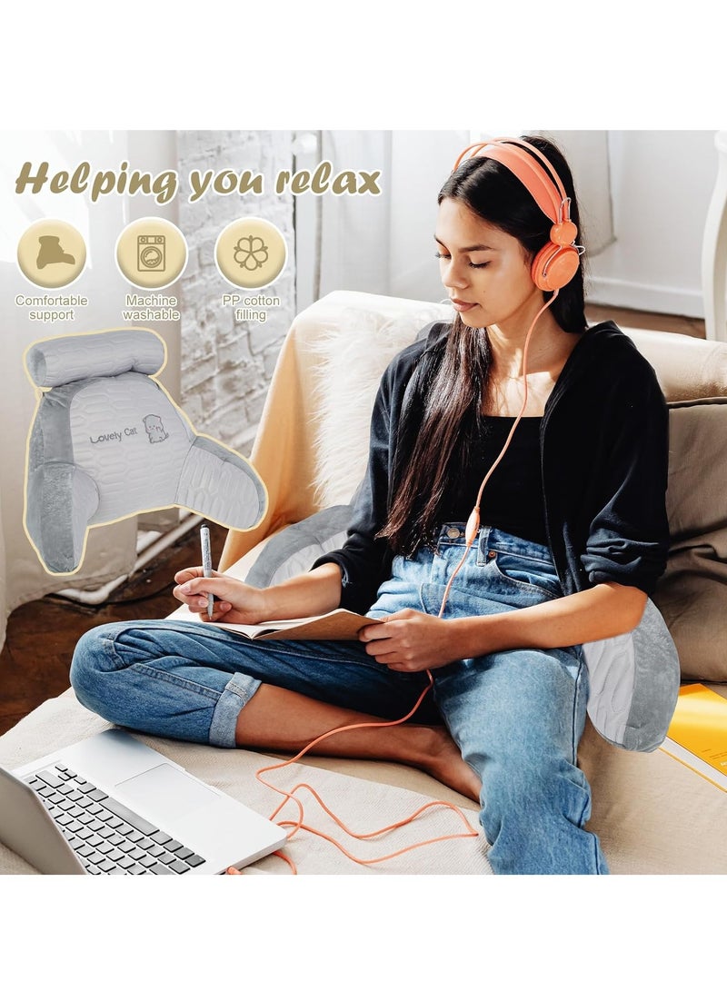 XiuWoo Ergonomic Extra Large Memory Foam Reading Pillow, Pillow Backrest, Lumbar Pillow, Neck Support pillow, Seat Cushion, Bed Rest Pillow, Lounge Cushion with Arms, Support Neck for Kid Adult  - Image 2