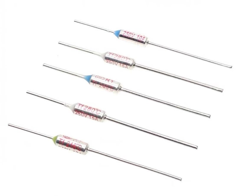 COMPSTUDIO 5Pcs 152C Celsius Circuit Cut Off Temperature Micro Thermal Fuse 10A 250V - Image 1