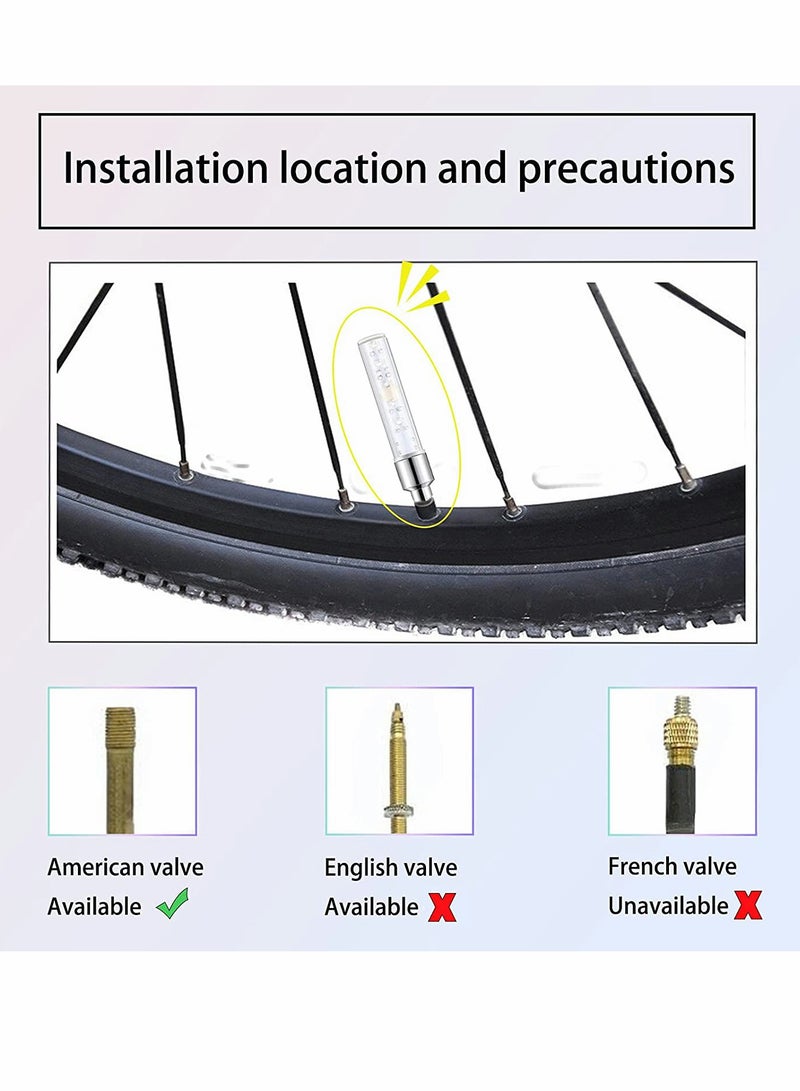KASTWAVE Bike Wheel Lights, Bike Tire Valve Lights, Waterproof Bicycle Wheels Lights, Safety with Batteries, for Motorcycle Bicycle to Ride at Night, 8 Pieces - Image 4