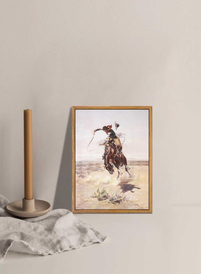 KBKBART Vintage Framed Canvas Wall Art, Western Cowboy Art Prints Southwestern Artwork Prints Farmhouse Wall Decor for Western Bedroom Bathroom Decor (8"x10") - Image 4