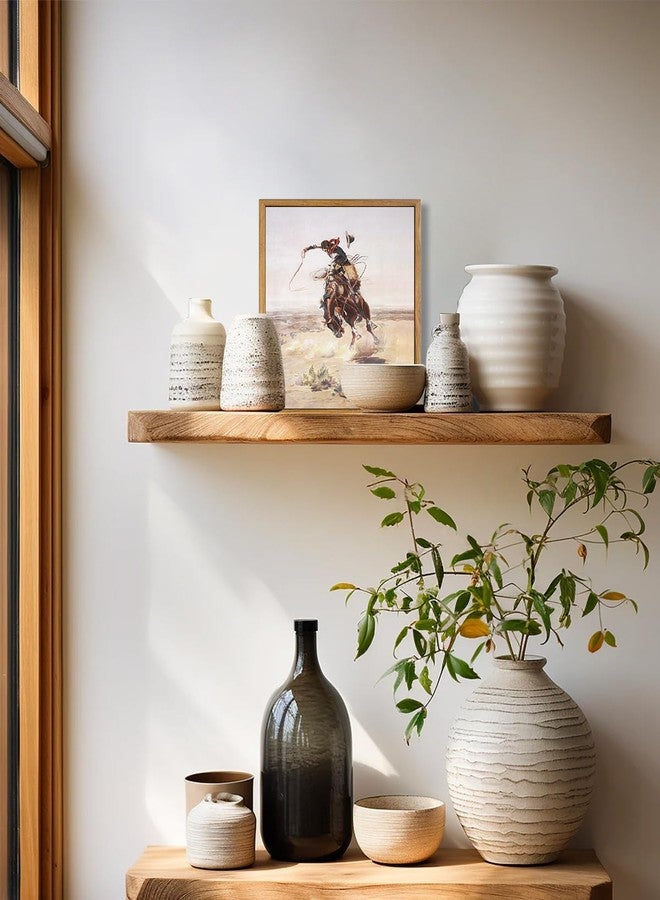 KBKBART Vintage Framed Canvas Wall Art, Western Cowboy Art Prints Southwestern Artwork Prints Farmhouse Wall Decor for Western Bedroom Bathroom Decor (8"x10") - Image 5