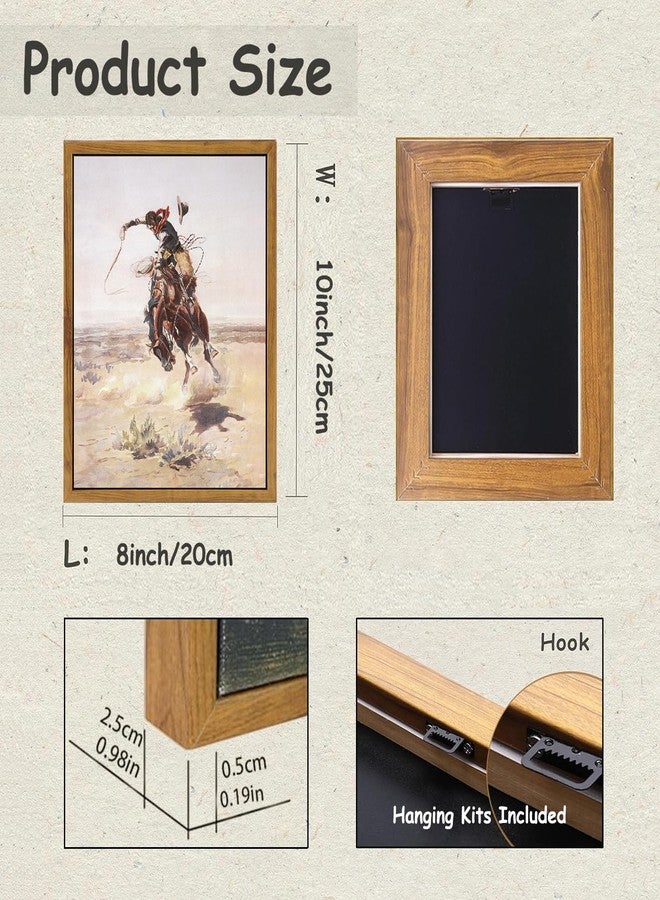 KBKBART Vintage Framed Canvas Wall Art, Western Cowboy Art Prints Southwestern Artwork Prints Farmhouse Wall Decor for Western Bedroom Bathroom Decor (8"x10") - Image 2