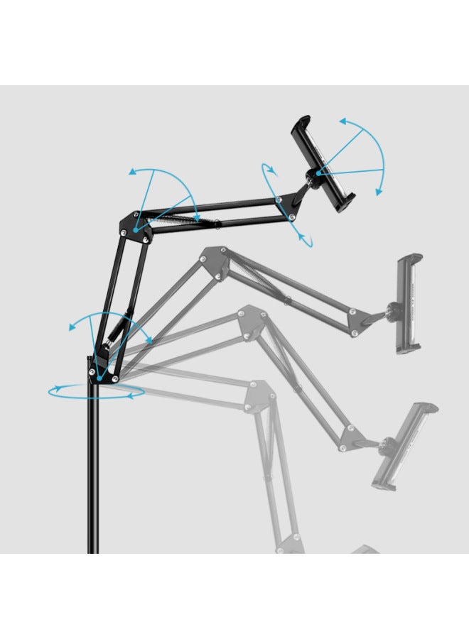 Folding Aluminum Alloy Lifting Notebook With Fan Cooling Shelf Reading Painting Tablet Computer Rotatable Bracket-Color:Aluminum Alloy Dark Gray-hollow Rotating Bracket - Image 4