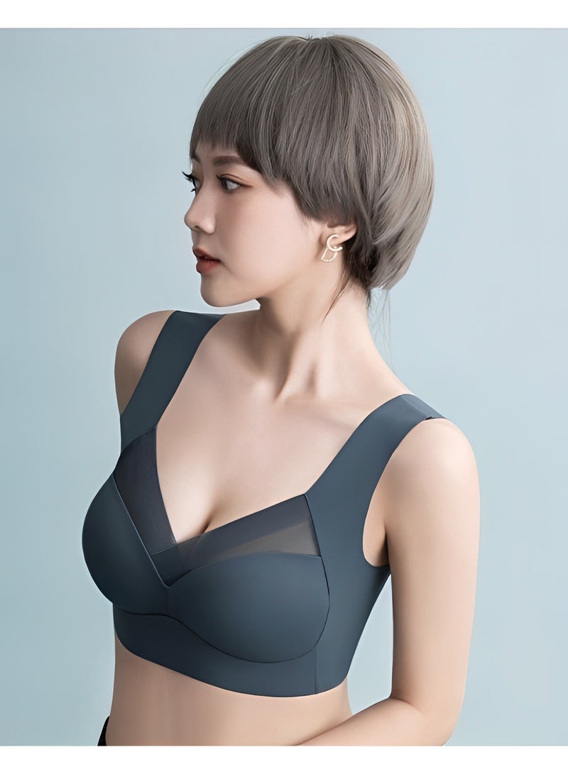 REOCLE Wire-free Sports Tube Top Bra with One-piece Fixed Latex Cup Traceless Ice Silk Thin Style Refreshing Breathable and Anti-sagging - Image 2