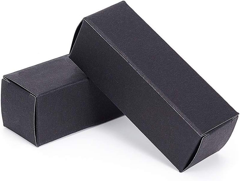 BENECREAT 50 Pack 3.4x1x1 inch Black Kraft Paper Lipstick Box Lip Balm Kraft Box for Birthday Festival, Wedding Valentine's Day, Festival Gift Packaging - Image 3