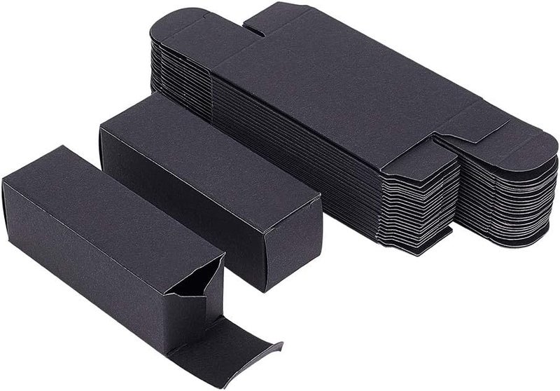 BENECREAT 50 Pack 3.4x1x1 inch Black Kraft Paper Lipstick Box Lip Balm Kraft Box for Birthday Festival, Wedding Valentine's Day, Festival Gift Packaging - Image 1