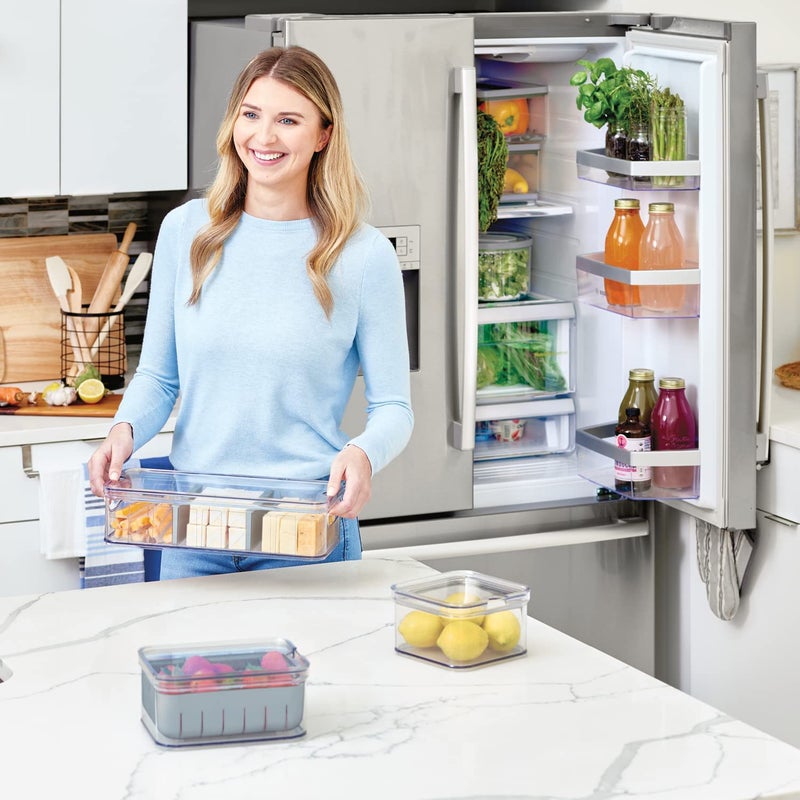 إنترديزاين Idesign هش 3 قطع من منظم الثلاجة البلاستيكية المعاد تدوير - Image 5