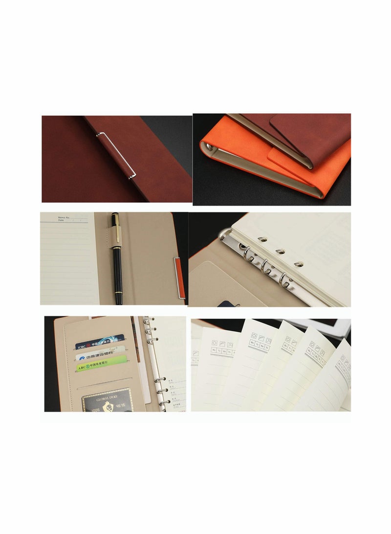 A5 3-Folds فضفاض أوراق دفتر يوميات مكتب الأعمال 235 * 175mm رمادي - Image 3