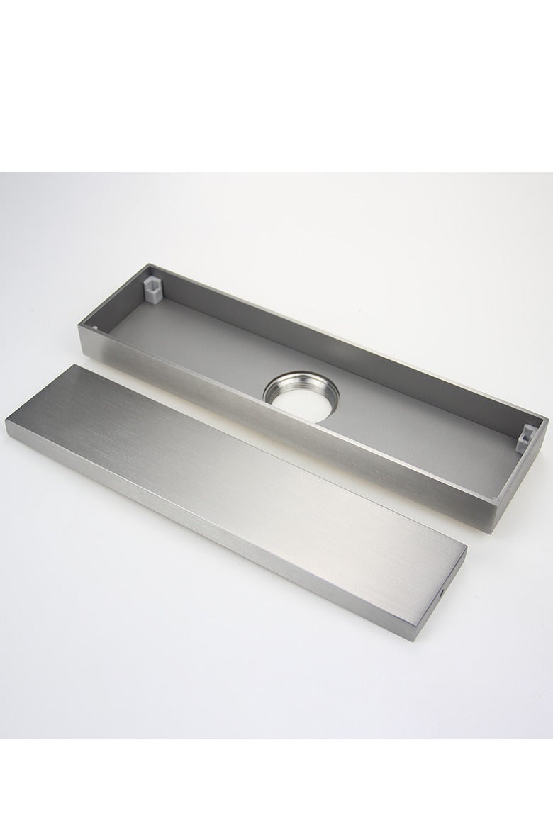 Leonardo Tile Floor Drain for Bathroom and Kitchen – Stainless Steel 304 Matte Silver – Rust Resistant – Odor & Insect Stopper Trap – Tile Fits Inside – Size 30×8 cm - Image 2