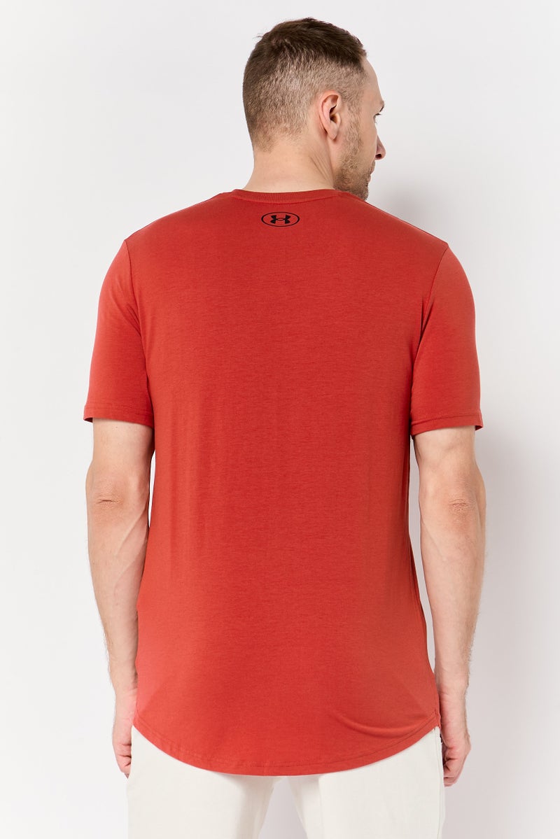 UNDER ARMOUR Men Loose Fit Short Sleeve Outdoor T-Shirt, Rust - Image 4