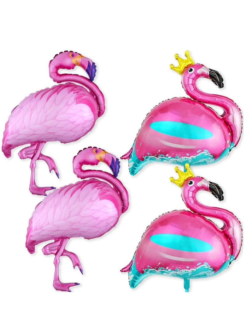 SYOSI Flamingo Balloons, Giant Hot Pink 3D Flamingo Mylar Foil Balloons for Flamingos Theme Birthday Party Baby Shower Summer Hawaiian Luau Tropical Party Decorations Supplies Decorations (38-41Inch)4 Pcs  - Image 1