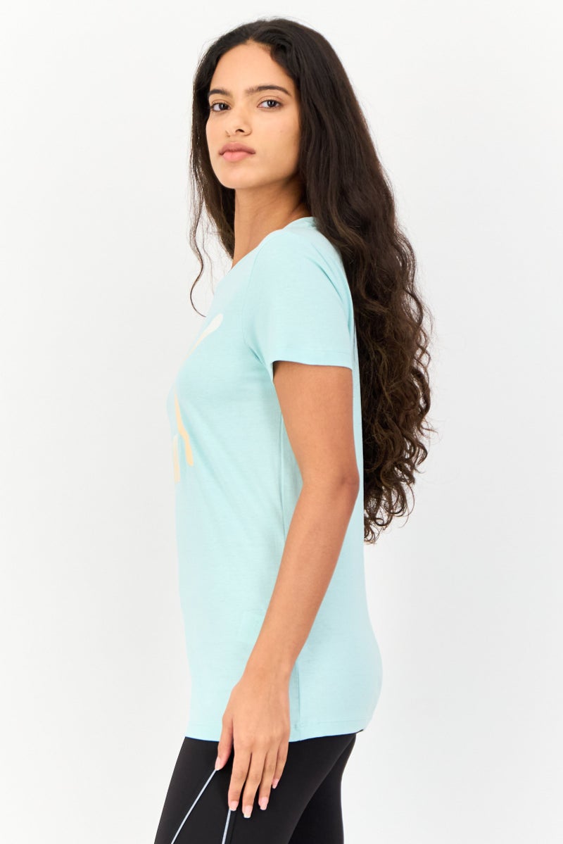 PUMA تي شيرت تدريب قصير الأكمام للنساء، تركواز باهت - Image 2