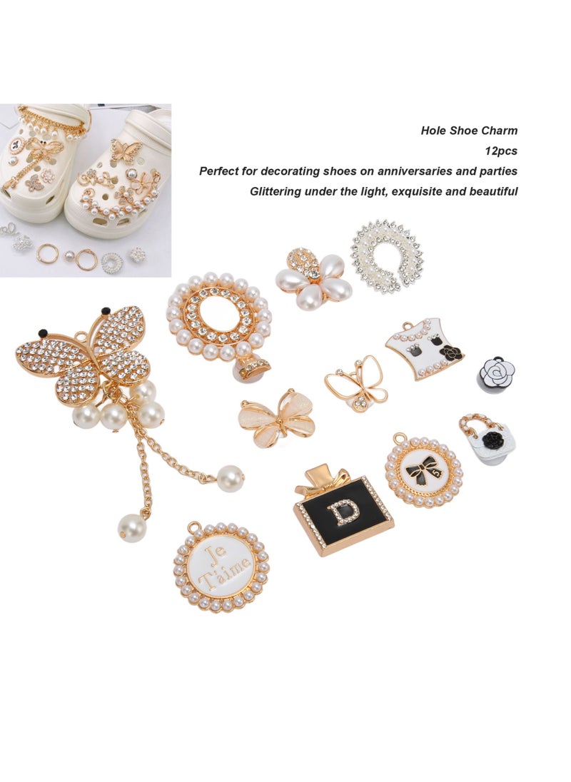 Velaurs 12 Pieces Croc Shoe DIY Accessories Metal Jewelry DIY Fashion Shoe Accessories  - Image 4
