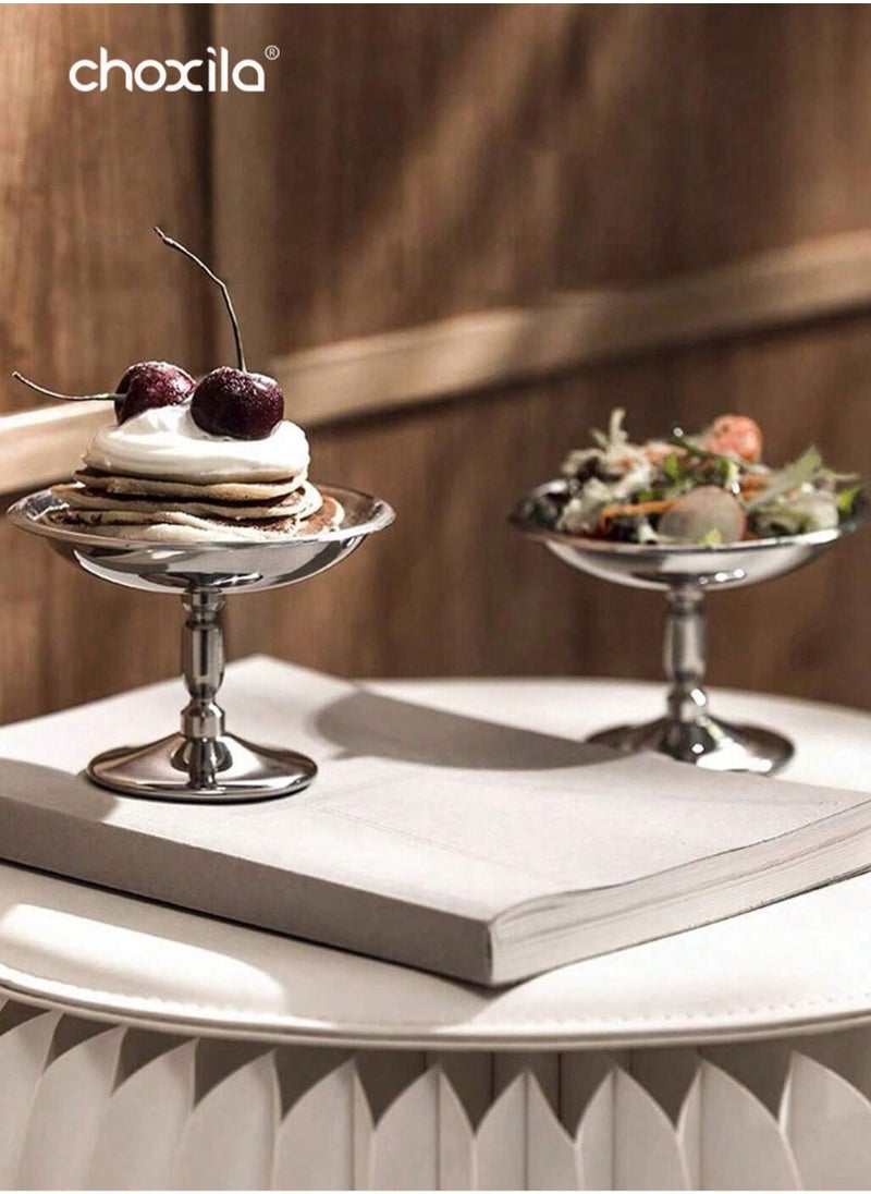 choxila 2pcs Dessert Cup, Dessert Bowl, Stainless Steel Dessert Cup, Ice Cream Cup, Pudding Cup, Custard Bowl  - Image 1