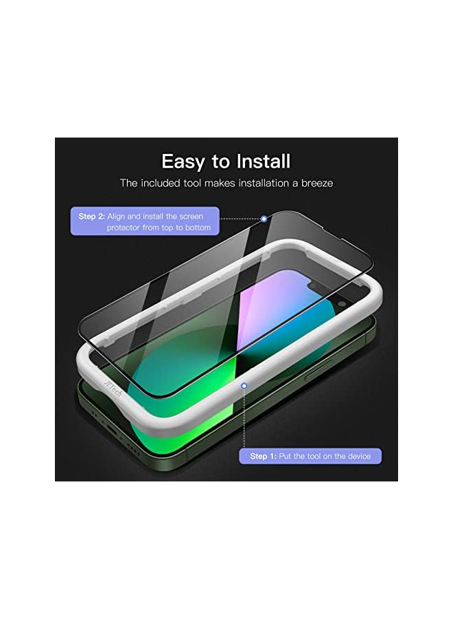 Jetech Full Coverage Screen Protector For Iphone 13 Mini 5.4-Inch, Black Edge Tempered Glass Film With Easy Installation Tool, Case-Friendly, Hd Clear, 3-Pack - Image 3