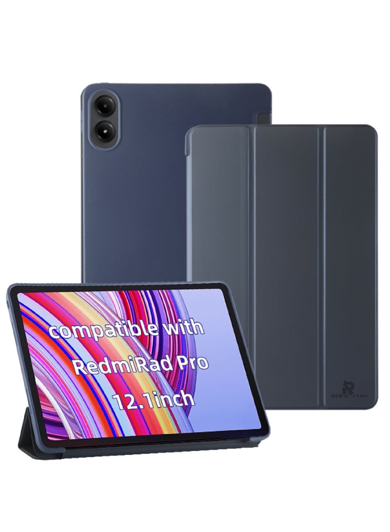 Rock Pow Case for Xiaomi Redmi Pad Pro 12.1 inch 2024 Released Soft TPU Matte Back Cover with Pencil Slot Standing Folio Slim Lightweight Shell Protective Smart Cover - Image 1