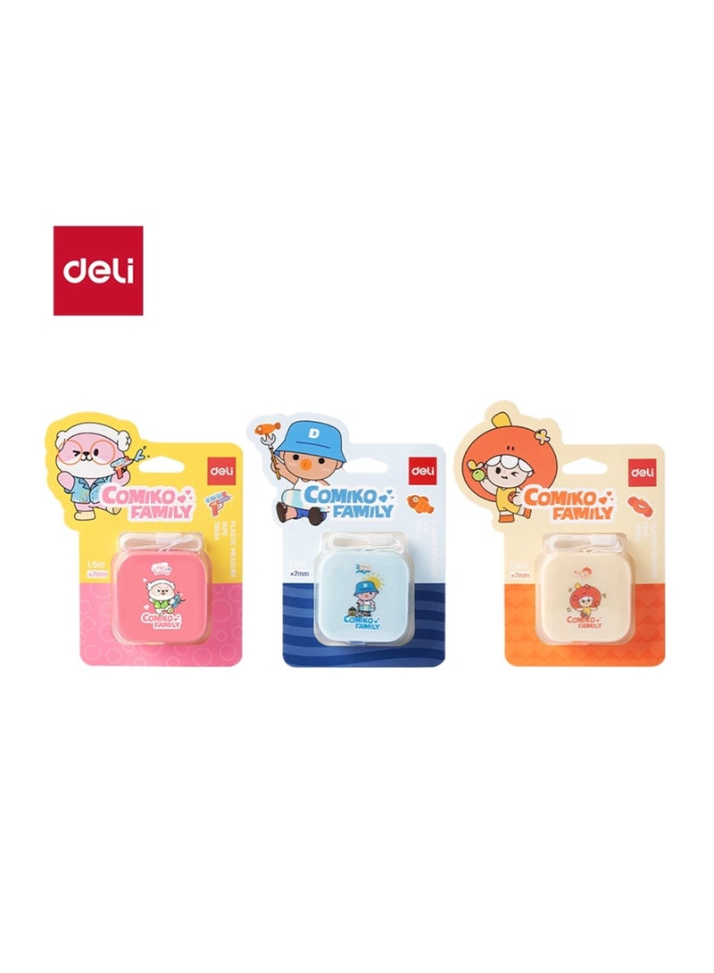 Deli 1-Piece Comiko Family Plastic Measuring Tape 1.5 Meter Length Assorted Designs - Image 5