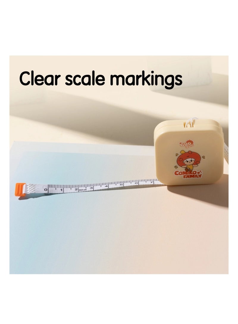 Deli 1-Piece Comiko Family Plastic Measuring Tape 1.5 Meter Length Assorted Designs - Image 3