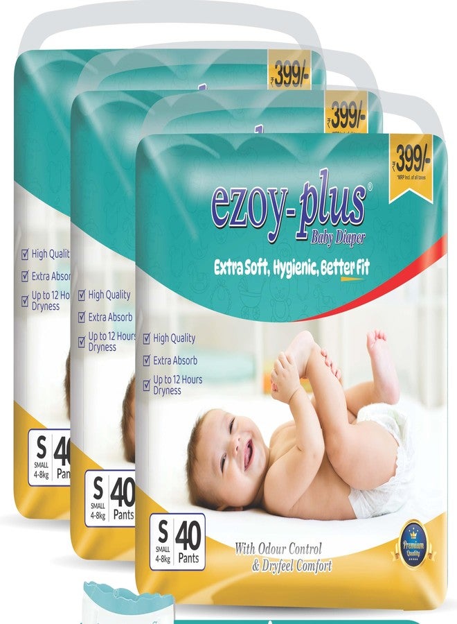 Ezoyplus Extra Soft Baby Diaper Small Size| 4-8 kg, Dryfeel Comfort & Odour Control (S, 120, count) - Image 1