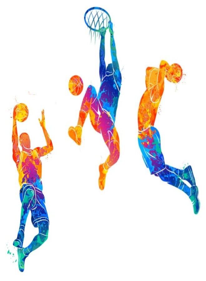 Zaiphany Large Basketball Player Wall Decals Slam Dunk for Boys Room,Basketball Wall Decals Stickers Peel and Stick for Boys Bedroom Decor,Removable - Image 1