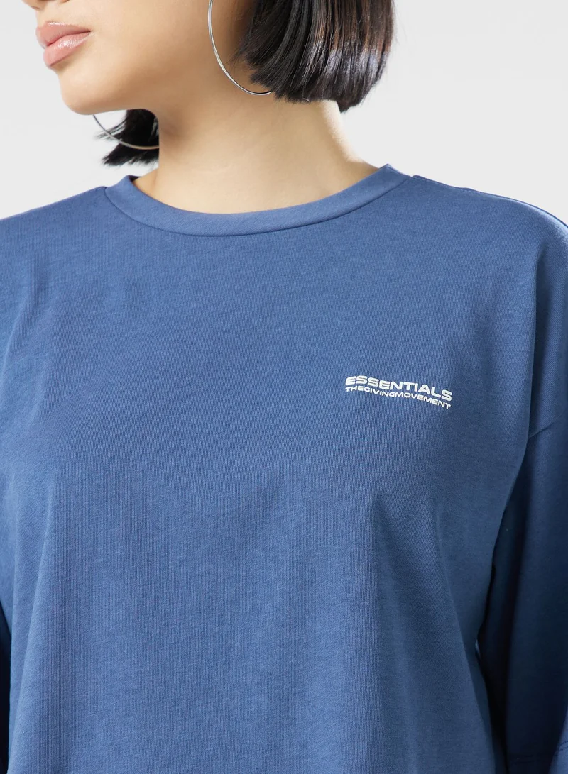 The Giving Movement Boxy Space Printed Cropped T-Shirt