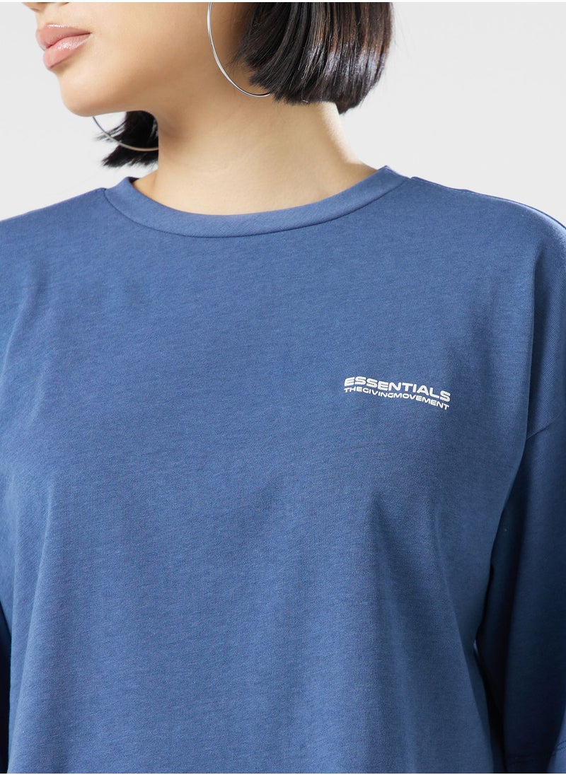 The Giving Movement - Boxy Space Printed Cropped T-Shirt - Image 1