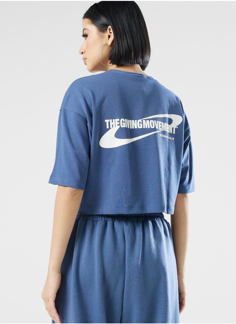 The Giving Movement - Boxy Space Printed Cropped T-Shirt - Image 1