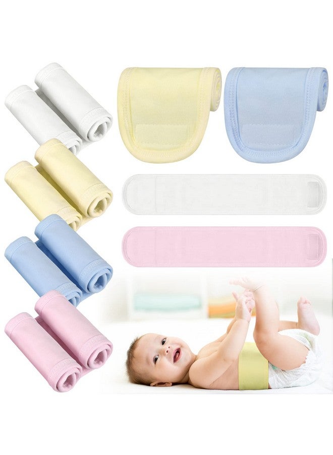 Giegxin 8 Pieces Cotton Baby Umbilical Cord Soft Infant Belly Button Band Protector Newborn Navel Belt for 0-12 Months Babies, 4 Styles - Image 1