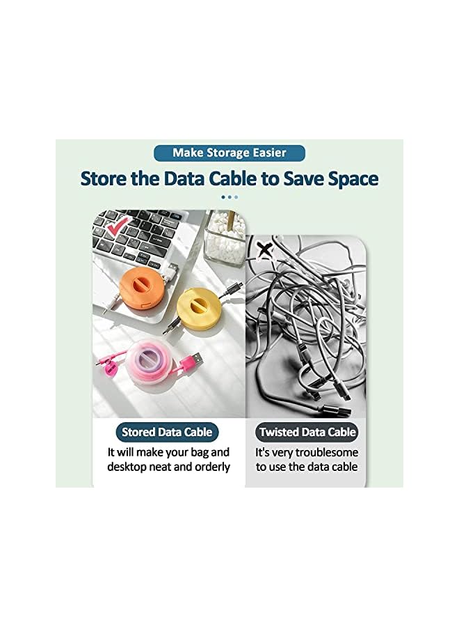 promass 8PCS Portable Cable Winder, 4 Colors Round Travel Cord Organizer Keeper Box, Retractable Cable Holder for Wrapping Earbuds USB Phone Mouse Cords Earphone Wire Charger - Image 4