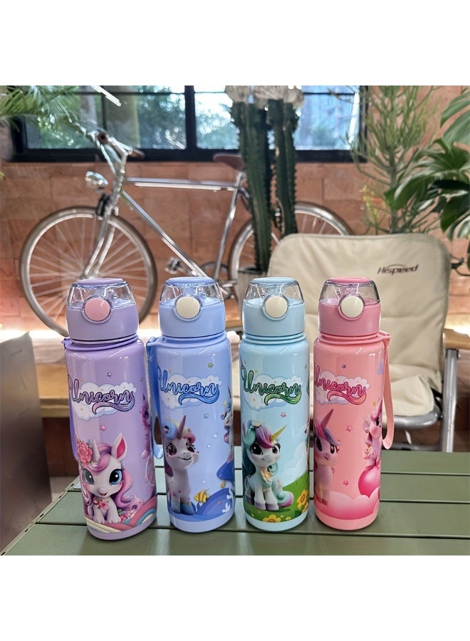 700ml Portable Outdoor Student Water Cup - Anti-Fall, High Temperature Resistant, Sealable - Cute and Durable PC Material Water Bottle - Image 4