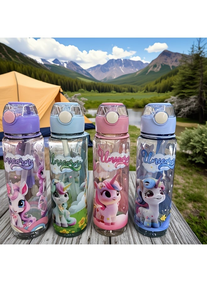 700ml Portable Outdoor Student Water Cup - Anti-Fall, High Temperature Resistant, Sealable - Cute and Durable PC Material Water Bottle - Image 1